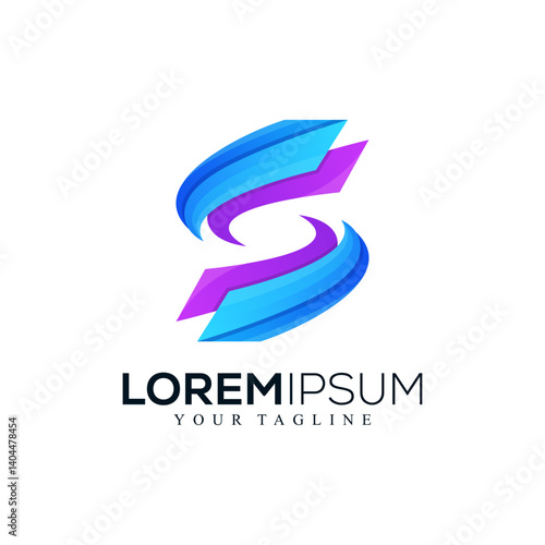 Abstract letter S logo design