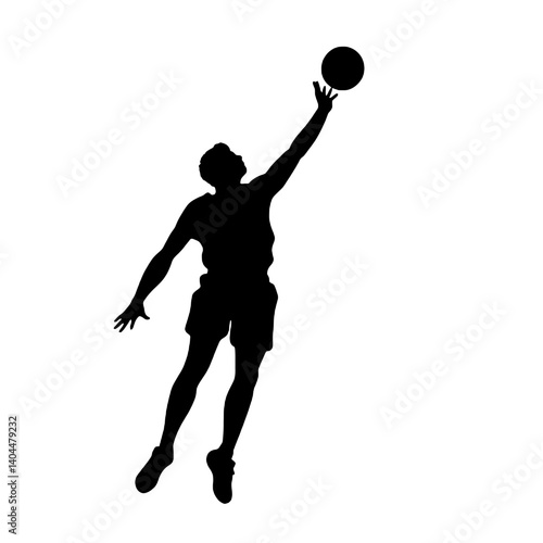 Basketball Player Silhouette Jump Shot Dunk – Vector Sports Illustration