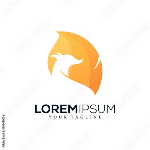Abstract fox logo design