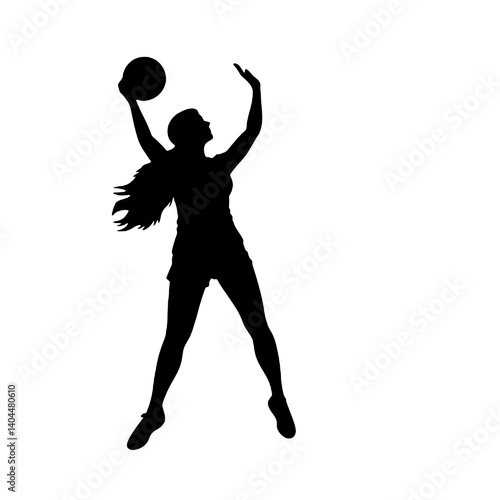 Basketball Player Silhouette Jump Shot Dunk – Vector Sports Illustration