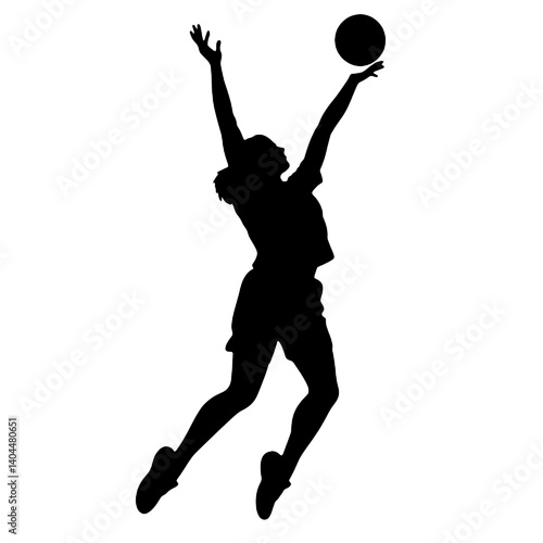 Basketball Player Silhouette Jump Shot Dunk – Vector Sports Illustration