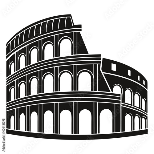 Ancient Rome Colosseum Icon Minimalist Landmark Design