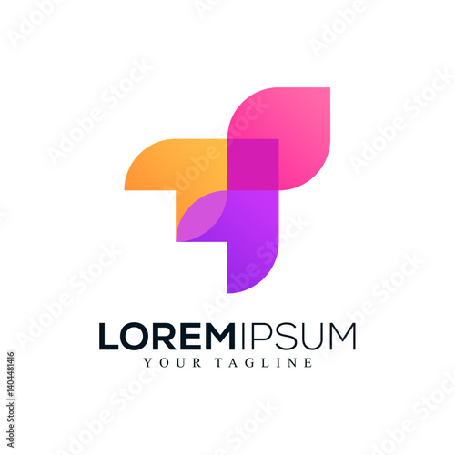 Abstract rocket logo design