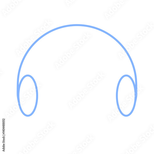 Headphone earphone musik icon web hand draw line cute cartoon illustration for decoration blue pattern or creative idea