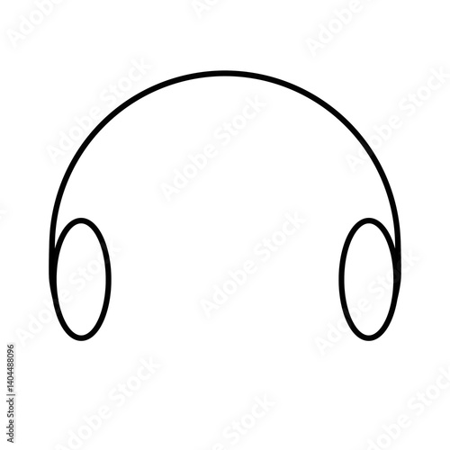Headphone earphone musik icon web hand draw line cute cartoon illustration for decoration black pattern or creative idea