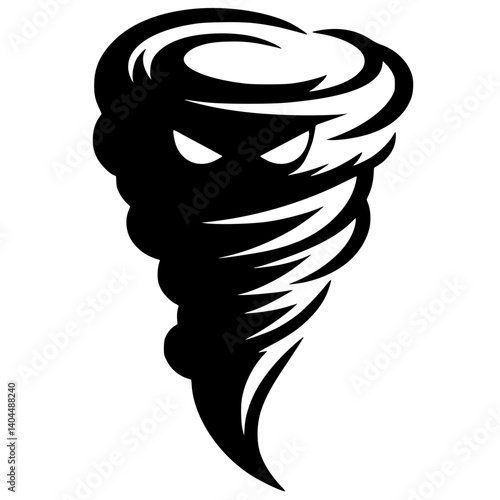 Angry tornado wind silhouette vector design