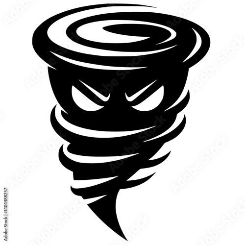 Angry tornado wind silhouette vector design