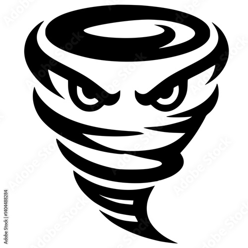 Angry tornado wind silhouette vector design