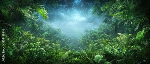 Enchanted Night in the Lush Rainforest