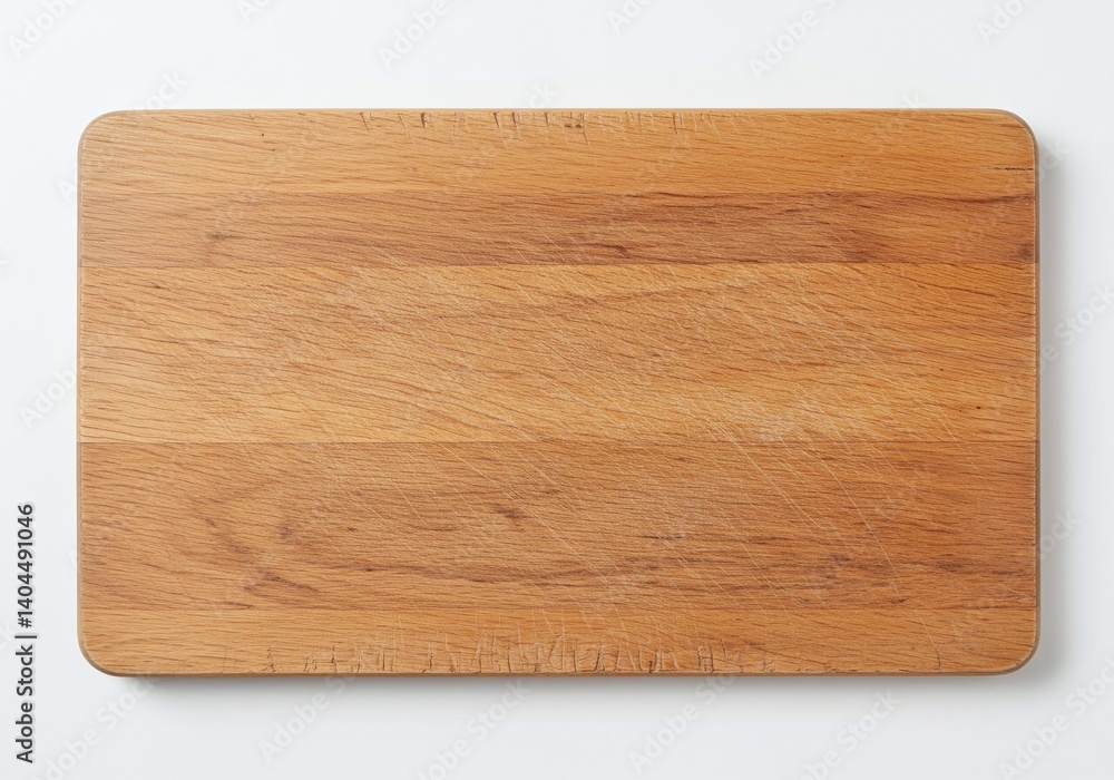 wooden cutting board with visible grain texture, isolated on white background. generative ai wooden cutting board with visible grain texture, isolated on white background. generative ai