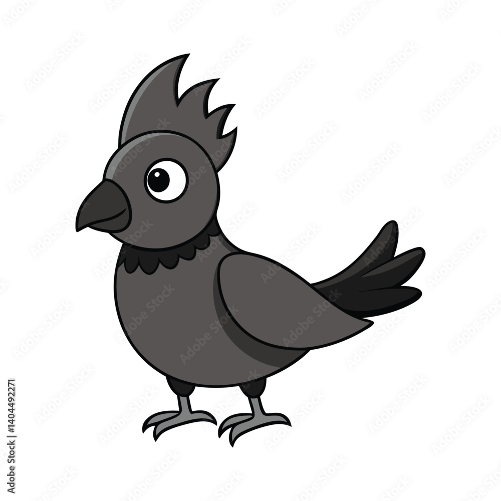 Fototapeta premium Cute blue cartoon bird illustration vector art