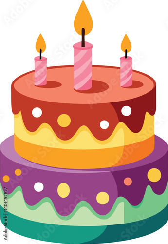 Birthday cake with candle flicker animated striker