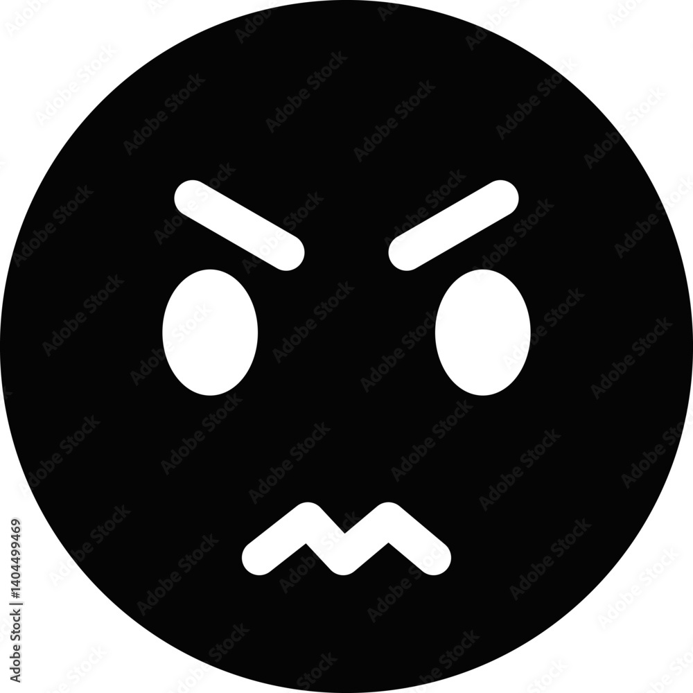 Rounded Filled Angry Emoticon Icon Rounded Filled Angry Emoticon Icon
