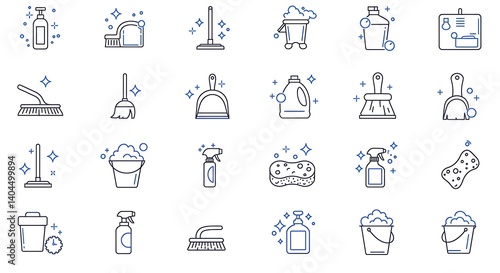 Clean Sweep: A Linear Icon Collection AI Generated