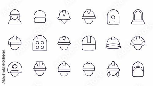 Use These Sharp and Clean Helmet Icons in Your Safety Campaigns Construction Manuals and Educational Materials