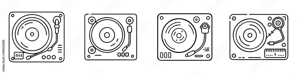 dj turntable icon, dj turntable line art - simple line art of dj turntable, perfect for dj turntable logos and icons dj turntable icon, dj turntable line art - simple line art of dj turntable, perfect for dj turntable logos and icons