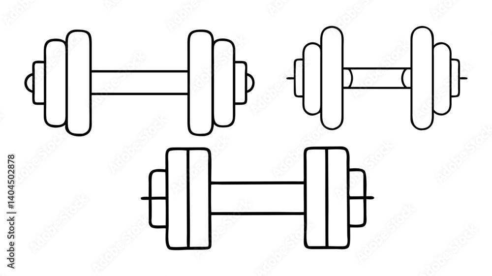 dumbbell icon, dumbbell line art - simple line art of dumbbell, perfect for dumbbell logos and icons dumbbell icon, dumbbell line art - simple line art of dumbbell, perfect for dumbbell logos and icons