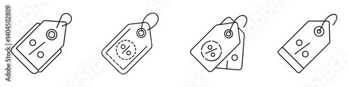 discount tag icon, discount tag line art - simple line art of discount tag, perfect for discount tag logos and icons