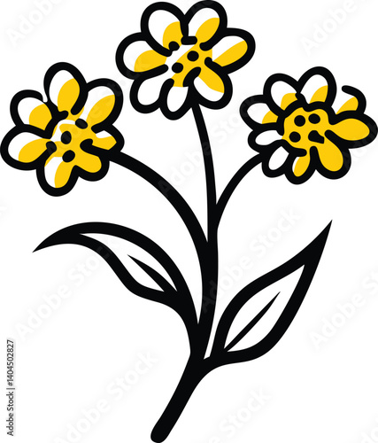 Borage, Yarrow, Coreopsis, Cornflower, Verbena, Allium, Alstroemeria, Bellflower, Bougainvillea, Bouvardia, flower logo icon
