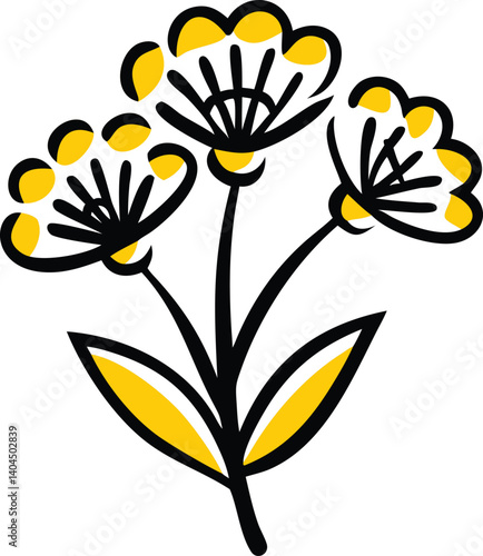 Borage, Yarrow, Coreopsis, Cornflower, Verbena, Allium, Alstroemeria, Bellflower, Bougainvillea, Bouvardia, flower logo icon