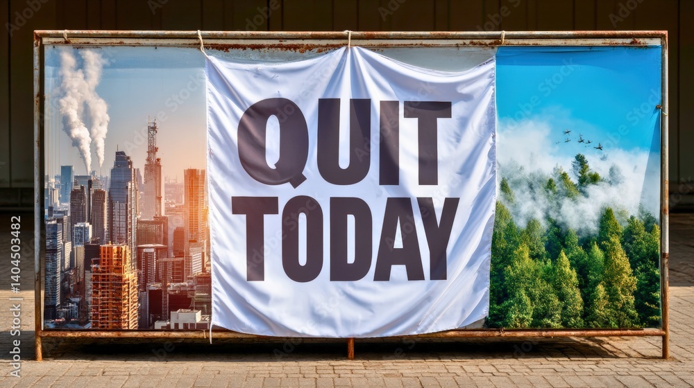 Obraz premium A banner with a white background and three different images on it