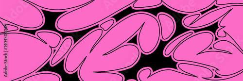 Y2k neo-tribal graphic shape on a pink background. Vector sigilism pattern design template.