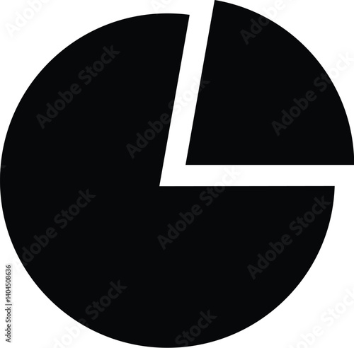 vector illustration of a black and white icon pie chart black white line art icon design