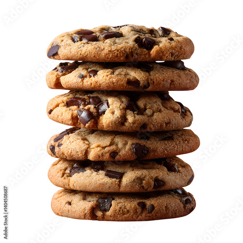 Wallpaper Mural Stack of chocolate chip cookies isolated on transparent background Torontodigital.ca