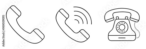 telephone icon, telephone line art - simple line art of telephone, perfect for telephone logos and icons
