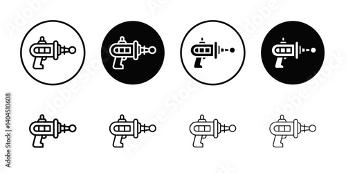 Blaster icon Flat simple outline set