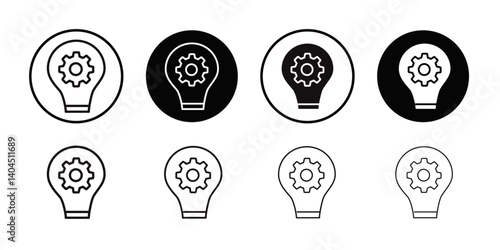 Creativity icon Flat simple outline set