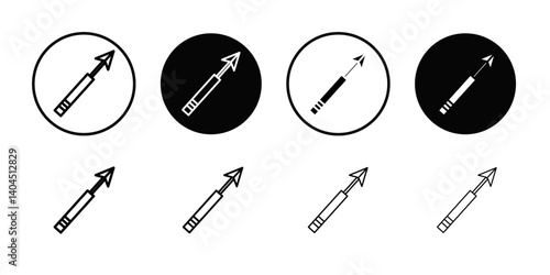 Harpoon icon Flat simple outline set