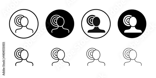 Headache icon Flat simple outline set