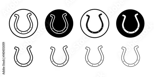 Horseshoe icon Flat simple outline set
