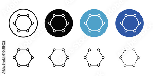 hormones icon Flat simple outline set