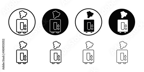 Humidifier icon Flat simple outline set