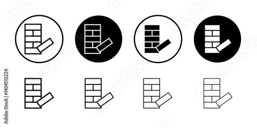 Jenga icon Flat simple outline set