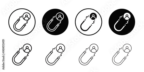 Lead generation icon Flat simple outline set