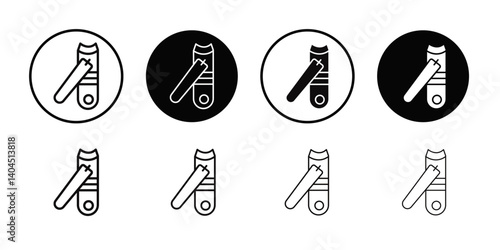 Nail clippers icon Flat simple outline set