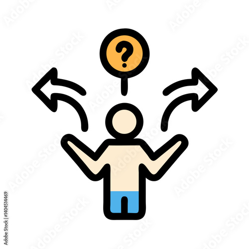 Person with Question and Arrows Icon Design