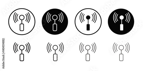 Sensor icon Flat simple outline set