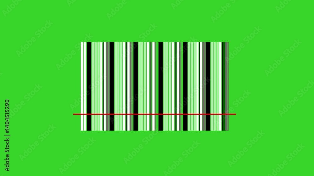 Retail label barcode scanning animation. Retail label barcode scanning animation.