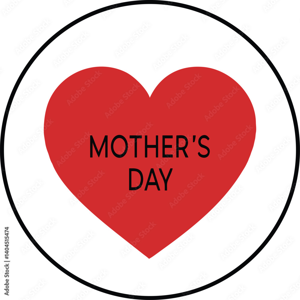 Love shape line art vector for Mother's Day. Red love for Mother's Day Love shape line art vector for Mother's Day. Red love for Mother's Day