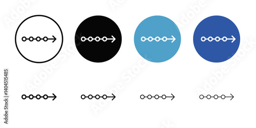 Timeline icon Flat simple outline set