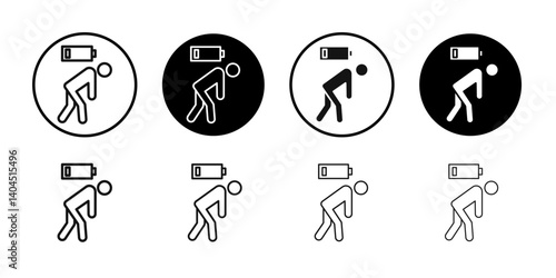 Tired icon Flat simple outline set