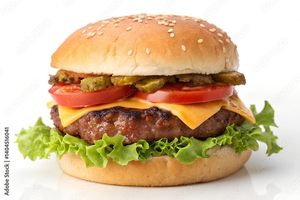 Classic Cheeseburger with Fresh Ingredients - Perfect Layers Classic Cheeseburger with Fresh Ingredients - Perfect Layers
