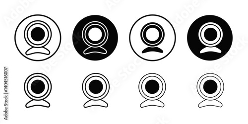 Web camera icon Flat simple outline set