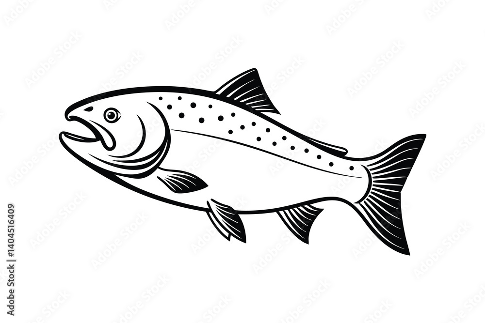Naklejka premium Apache trout vector Silhouette, apache trout illustration, fish vector icon