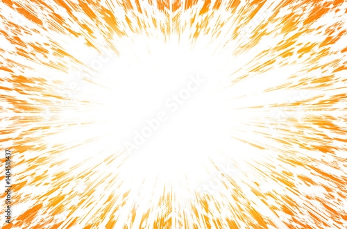 集中線　効果線　素材　エフェクト　キラキラ　サンバースト　びっくり　衝撃　見出し　タイトル　囲み　光る　白背景　透過　starburst,sunburst,effect,Orange abstract