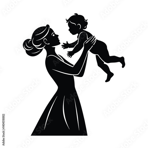 A black silhouette of a bride in a dress suggests romance and marriage